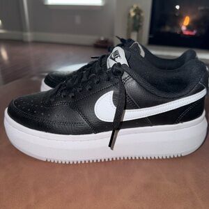 Nike Black and White Platform Sneakers
